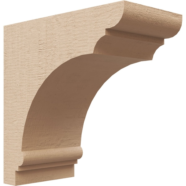 Ekena Millwork 4"W x 8"D x 8"H Classic Hughes Rough Cedar Woodgrain TimberThane Corbel, Primed Tan CORUR04X08X08HUGRCPR - main